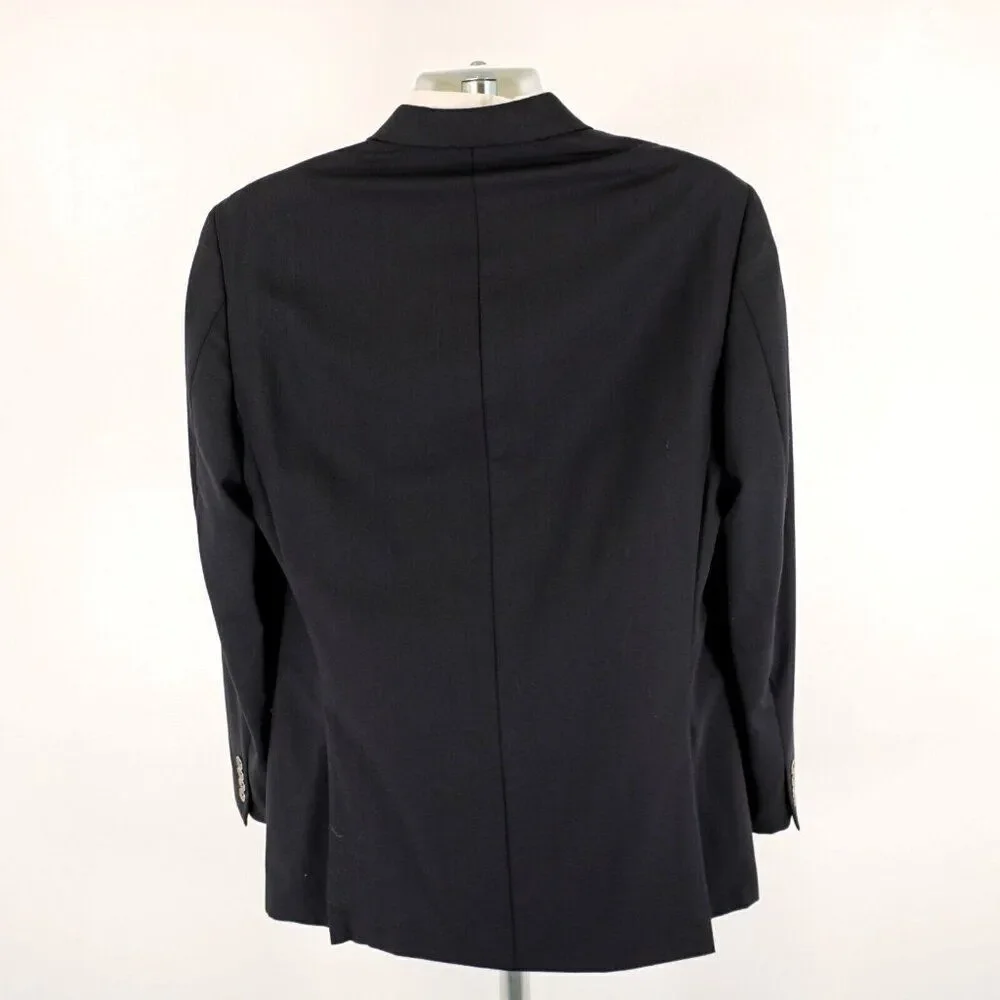 Calvin Klein Wool Navy Blue 38L 2 Silver Button‎ Blazer Or Slim Fit 40L